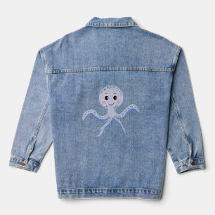 Octopus under the sea kids pattern denim jacket