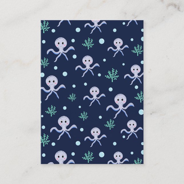 Octopus under the sea kids pattern discount card (Front)