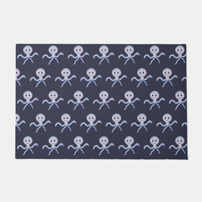 Octopus under the sea kids pattern doormat (Front)