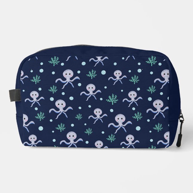 Octopus under the sea kids pattern dopp kit (Front)