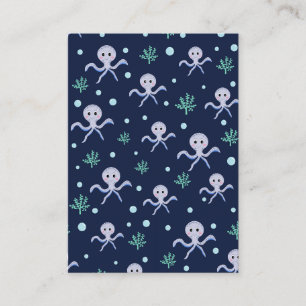 Octopus under the sea kids pattern enclosure card