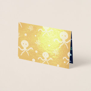 Octopus under the sea kids pattern foil card