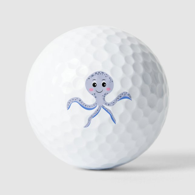 Octopus under the sea kids pattern golf balls (Front)