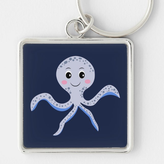 Octopus under the sea kids pattern key ring (Front)