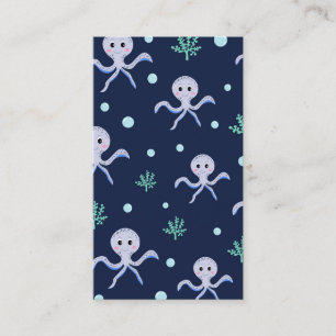 Octopus under the sea kids pattern loyalty card