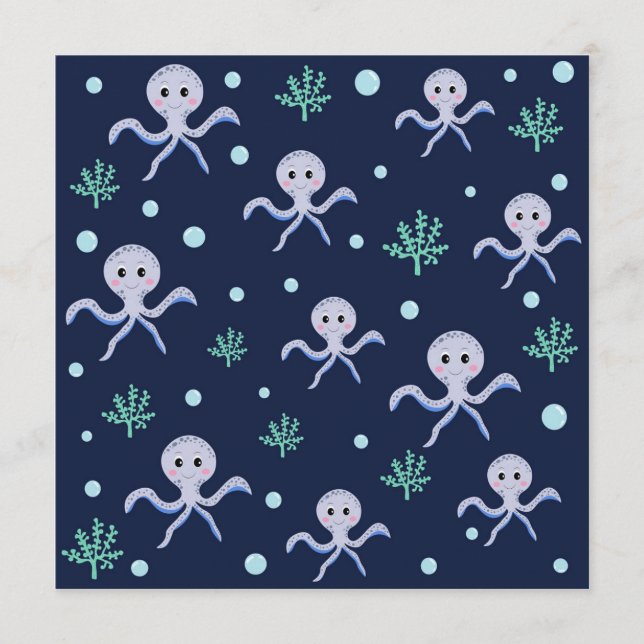 Octopus under the sea kids pattern menu (Front)