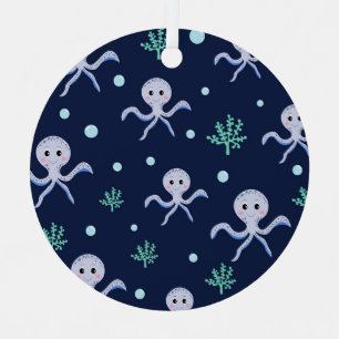 Octopus under the sea kids pattern metal tree decoration