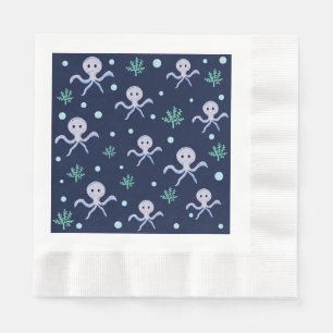 Octopus under the sea kids pattern napkin
