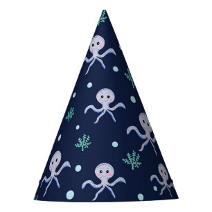Octopus under the sea kids pattern party hat
