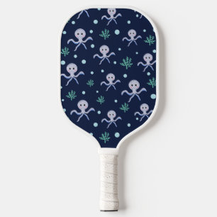 Octopus under the sea kids pattern pickleball paddle