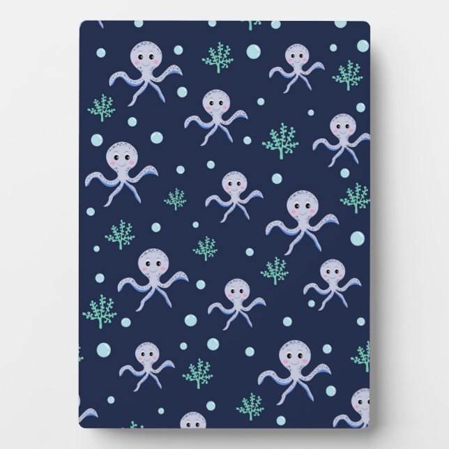Octopus under the sea kids pattern plaque (Front)