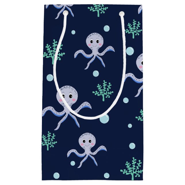 Octopus under the sea kids pattern small gift bag (Front)