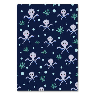 Octopus under the sea kids pattern table number