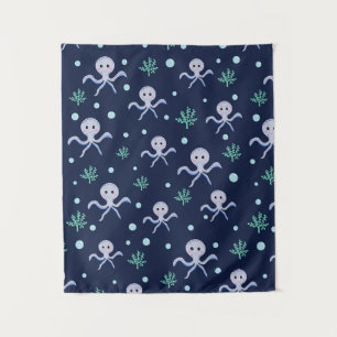Octopus under the sea kids pattern tapestry