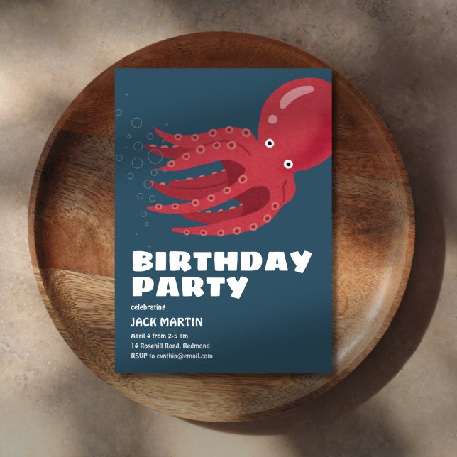 Octopus Undersea Themed Birthday Invitation (Creator Uploaded)