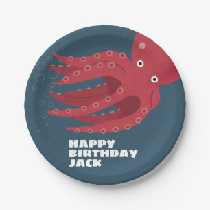Octopus Undersea Themed Birthday Paper Plate
