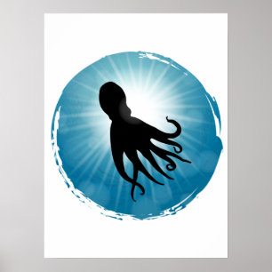 Octopus Underwater Aquatic Life Poster