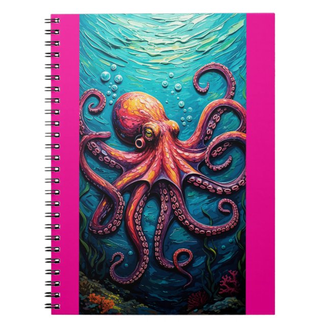 Octopus Underwater Painting Notebook (Front)