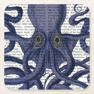 Octopus Up-Close Square Paper Coaster