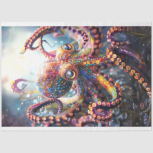 Octopus Vibrantly Coloured Decoupage Tissue Paper