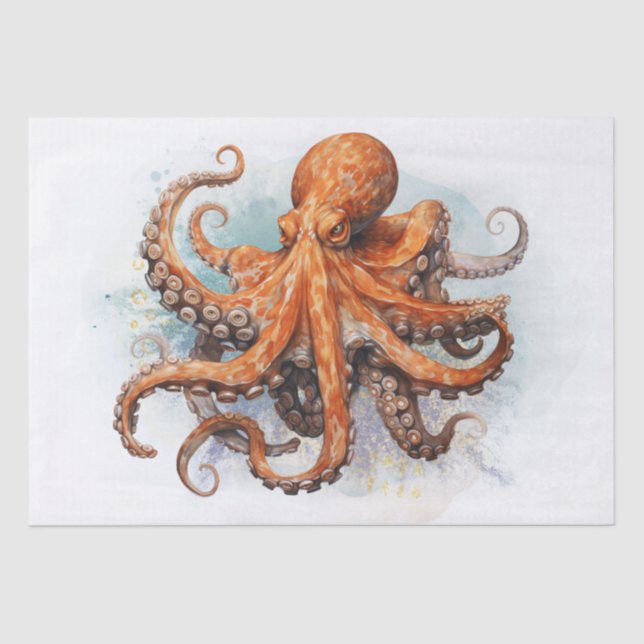 Octopus Watercolor Tissue Paper (Front)