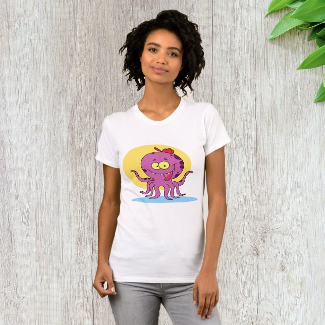 Octopus Wearing A Red Ball Cap Womens T-Shirt (Creator Uploaded)
