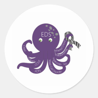 Octopus White Back Ground Classic Round Sticker
