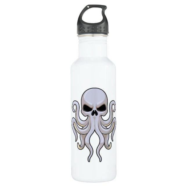 Octopus with 8 Arms & Skull 710 Ml Water Bottle (Front)