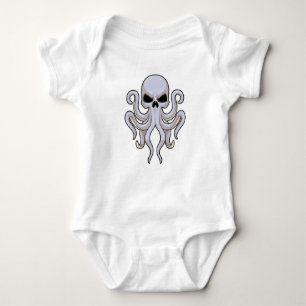 Octopus with 8 Arms & Skull Baby Bodysuit
