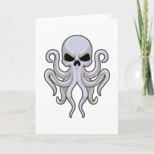 Octopus with 8 Arms & Skull Card