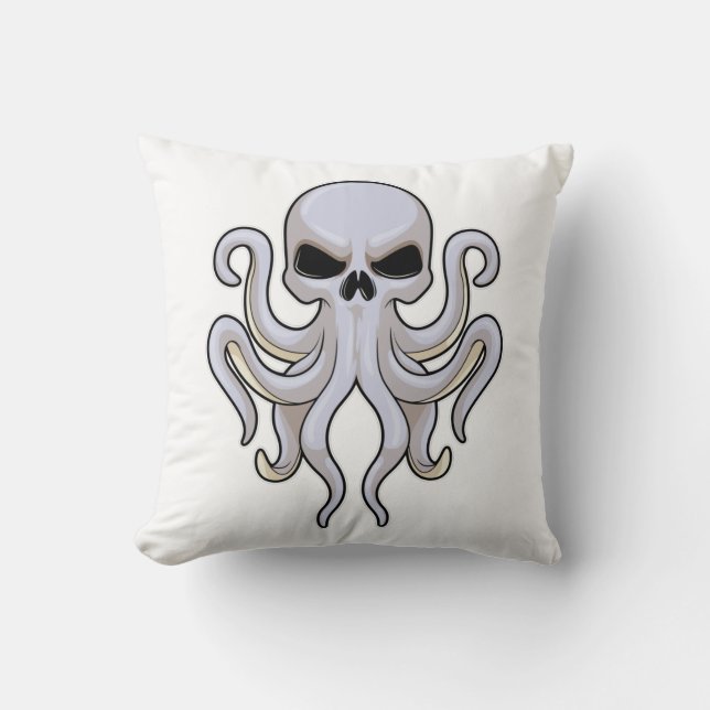 Octopus with 8 Arms & Skull Cushion (Front)