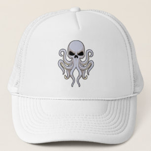 Octopus with 8 Arms & Skull Trucker Hat