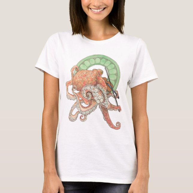 Octopus with a Fiddle T-Shirt (Front)