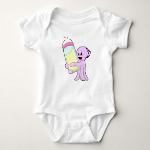Octopus with Baby bottle Milk Baby Bodysuit
