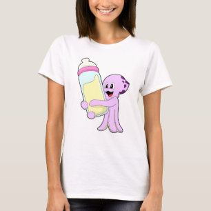 Octopus with Baby bottle Milk T-Shirt