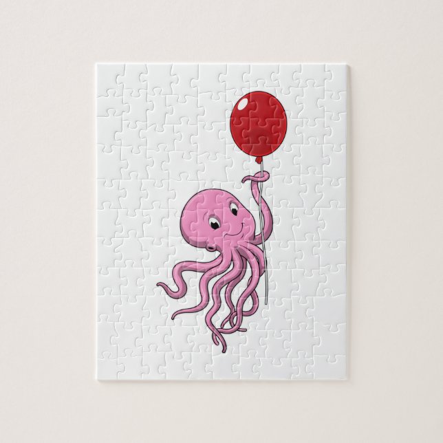 Octopus with Balloon Jigsaw Puzzle (Vertical)