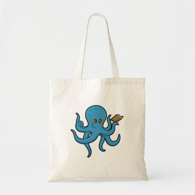 Octopus with Book Tote Bag (Front)