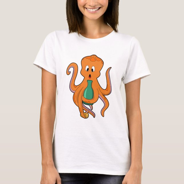 Octopus with Bottle.PNG T-Shirt (Front)
