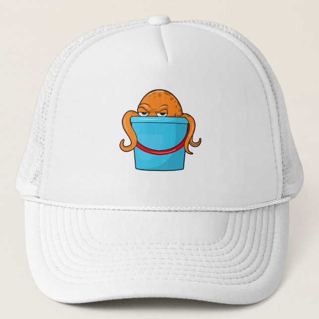 Octopus with Bucket Trucker Hat (Front)