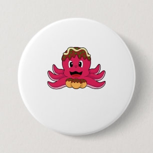Octopus with Cake 7.5 Cm Round Badge
