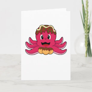 Octopus with Cake Card