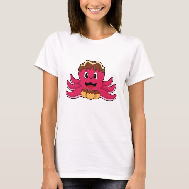 Octopus with Cake T-Shirt (Front)