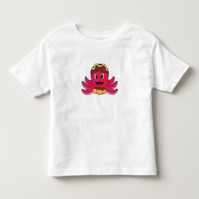 Octopus with Cake Toddler T-Shirt (Front)