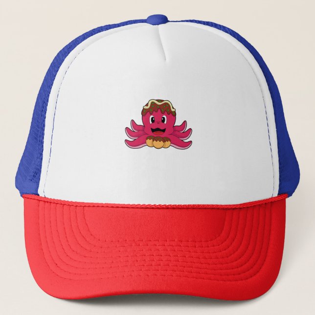 Octopus with Cake Trucker Hat (Front)