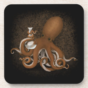 Octopus With Chemistry Flask Steampunk Science Coaster
