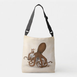 Octopus With Chemistry Flask Steampunk Science Crossbody Bag