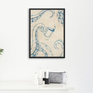 Octopus with Coffee Cup Ink Poster