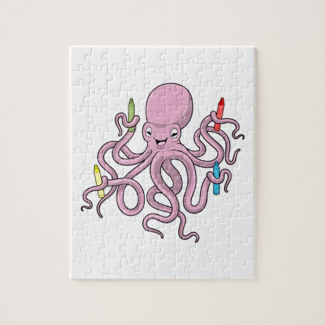 Octopus with Crayon Jigsaw Puzzle (Vertical)