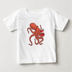 Octopus with Drink Baby T-Shirt