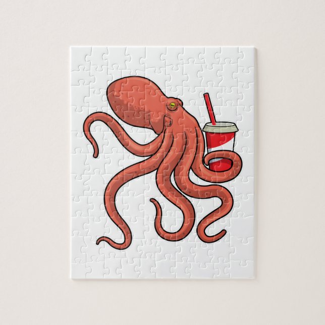 Octopus with Drink Jigsaw Puzzle (Vertical)